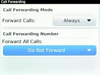 Scroll to Forward All Calls and press the Navigation key.