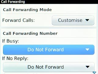 Highlight If Busy, If No Reply or If Not Reachable and press the Navigation key.