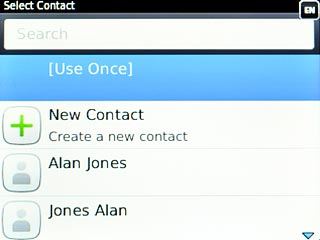 Scroll to [Use Once] and press the Navigation key.Key in +61414121121 