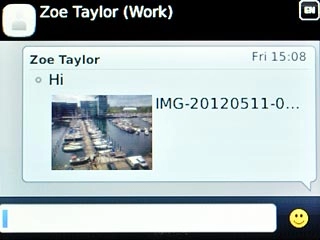 Highlight the text input field.Write the message.
