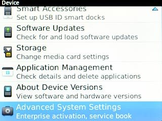 Scroll to Advanced System Settings and press the Navigation key.