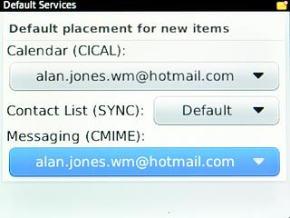 Scroll to Messaging (CMIME) and press the Navigation key.
