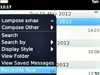 Scroll to Reconcile Now and press the Navigation key.