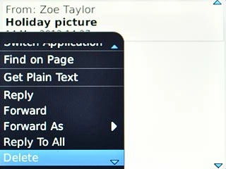 Scroll to Delete and press the Navigation key.