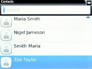 Highlight the required contact and press the Navigation key.