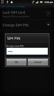 Key in the new PIN again and press OK.