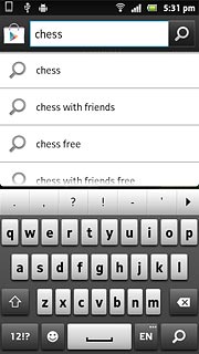 Key in the name of the required app and press the search icon.