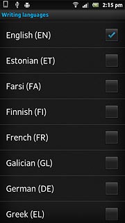 When the box next to the language is ticked (V), it's selected.