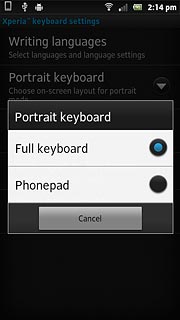 Press Full keyboard.