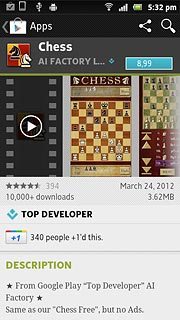 To buy an app:Press the price.