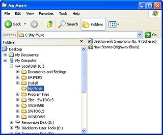 Go to the required folder in your computer's file system.