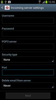 Press the drop down list below Delete email from server.