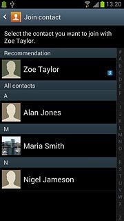 Press the required contact.