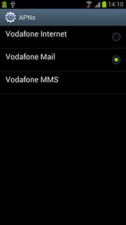 Press the field next to Vodafone Mail to fill in the field.
