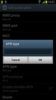 Key in default and press OK.