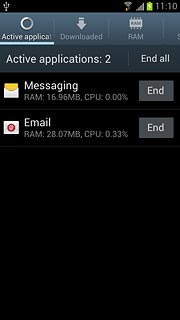 To end all applications:Press End all.