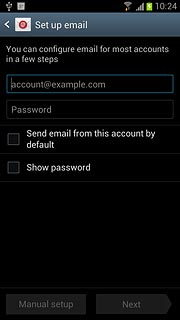 Press account@example.com and key in your email address.