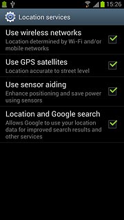 Press Use sensor aiding to turn the function on or off.
