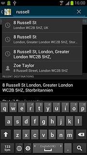 Key in the required destination and press the search icon.