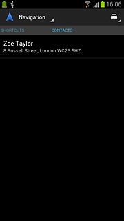 Slide your finger left on the display.Contacts with addresses are displayed.Press the required contact.