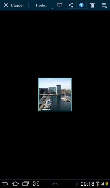 When a file is displayed in a blue frame, it's selected.