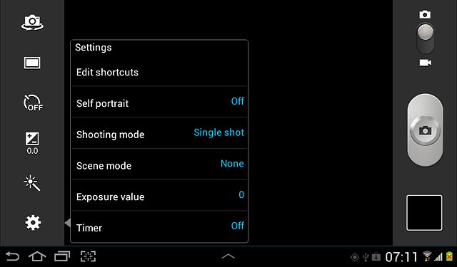 Press the camera settings icon.