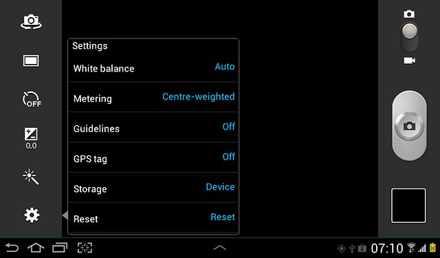 Press the camera settings icon.