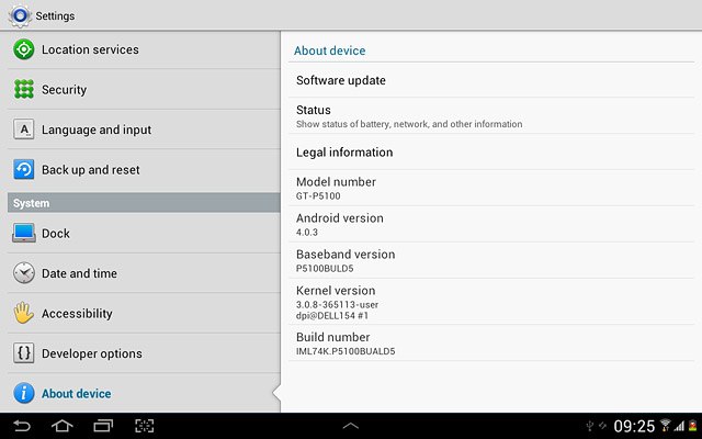 Press Software update.