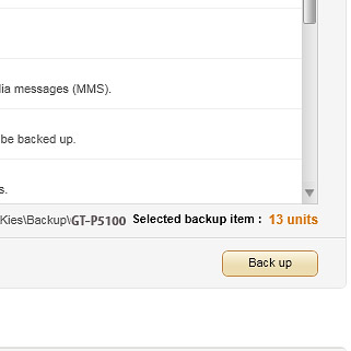 Click Back up.