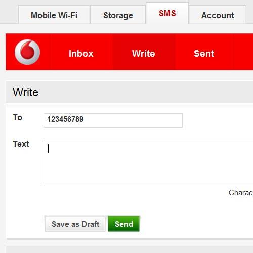 Highlight the text input field and write the text message.
