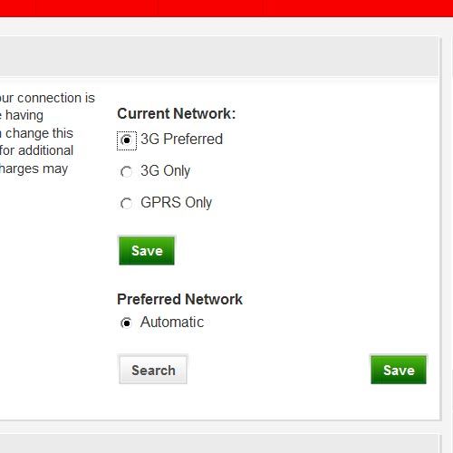 Highlight 3G Preferred, 3G Only or GPRS Only.