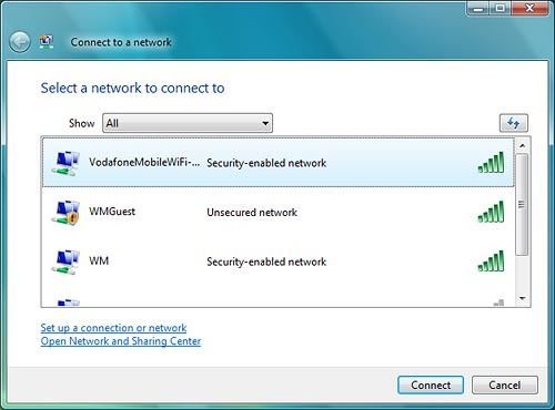 Highlight the name of your Wi-Fi hotspot and click Connect.