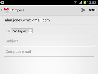 Press Subject.Key in a subject for the email message.