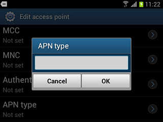 Key in default and press OK.