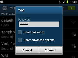 Follow the instructions on the display to select security settings, if required.Press Connect, if required.