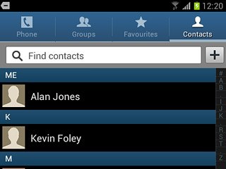 Press the Contacts tab.