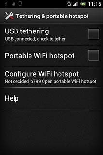 Press USB tethering to turn on the function.