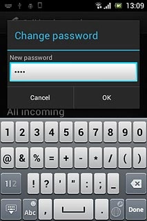 Key in the new barring password and press OK.