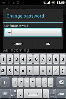 Key in the new barring password again and press OK.