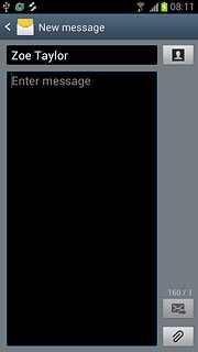 Press the text input field.Write the text for your text message.