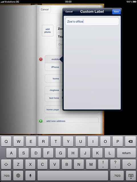 Key in the required text and press Save.