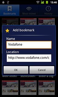 Press OK to save the bookmark.