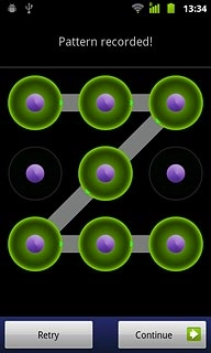 Press Continue.Repeat the selected phone lock code to confirm.