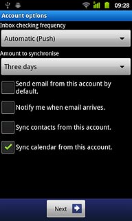 Press Sync calendar from this account to turn the function on or off.