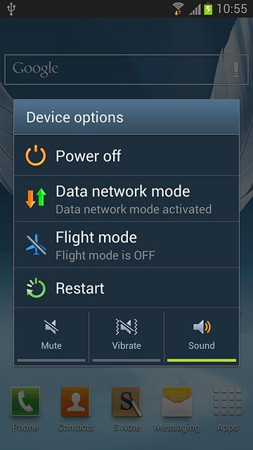 Press Flight mode.