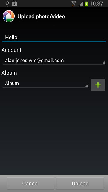 Key in text for the picture.Press Upload.