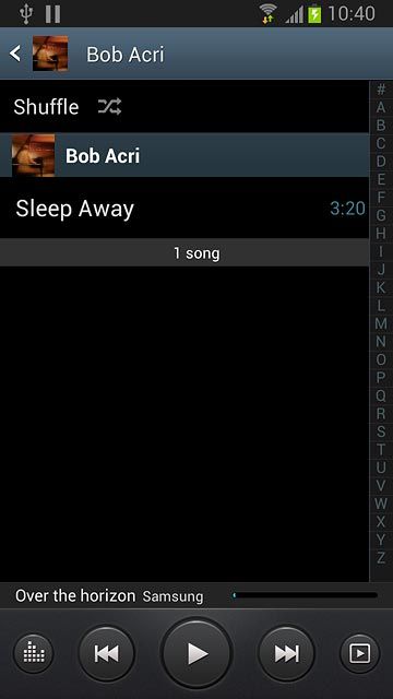 Press the required audio file or the required playlist.