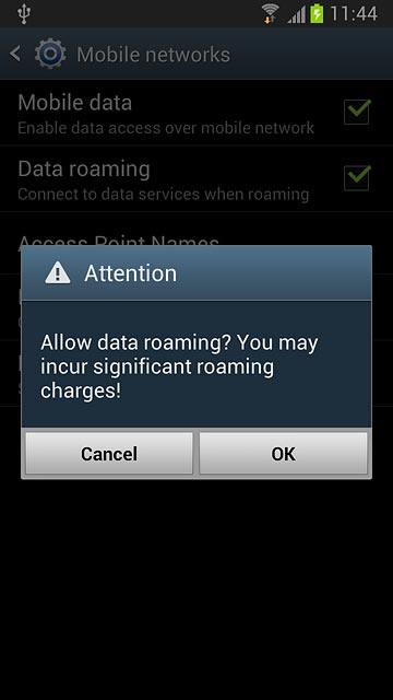 Press OK, if required.
