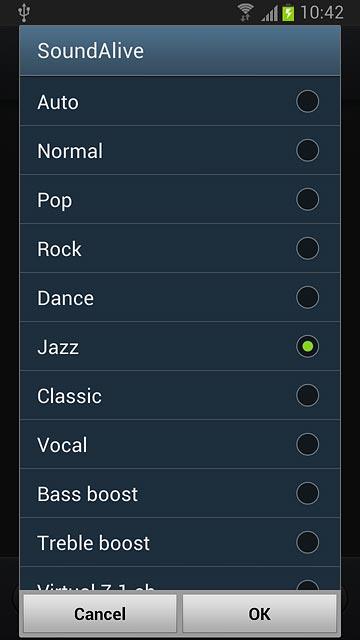 Press the required sound quality.