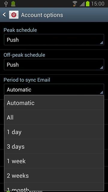 Press the required setting.